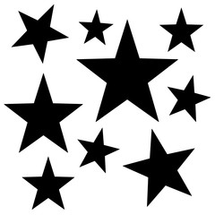 Black five-pointed stars 