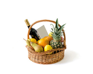 Full handle basket with fruit
