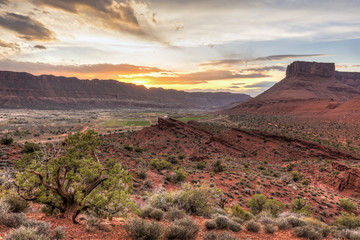 Naklejka premium Castle Valley Porcupine Rim Sunset