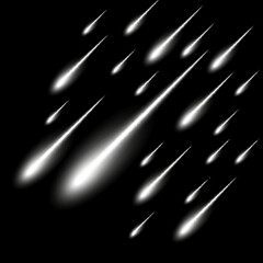 Meteor rain background, white color
