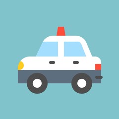 simple police car, transportation icon, flat design