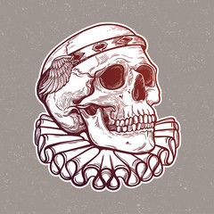 Skull with elegant diadem.