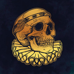 Skull with elegant diadem.