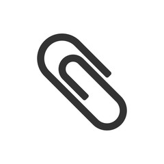Paper clip attachment vector icon. Paperclip illustration on white isolated background. Attach file business document.