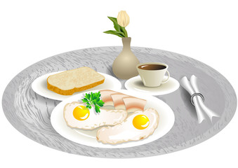 breakfast tray with tulip