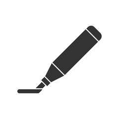 Highlighter marker pen icon in flat style. Highlight illustration on white isolated background. Office stationery concept.