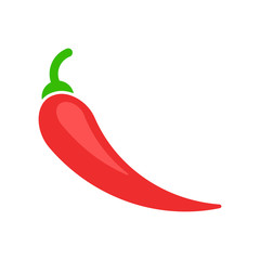 Chili pepper in flat style. Spicy peppers illustration on white isolated background. Chili paprika business concept.