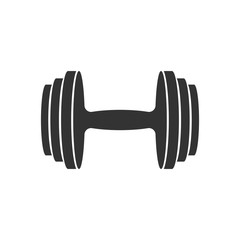 Dumbbell fitness gym in flat style. Barbell illustration on white isolated background. Bodybuilding sport concept.