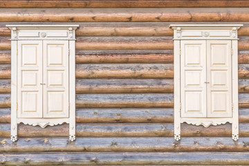 wooden wall with windows