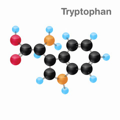Molecular omposition and structure of Tryptophan, Trp, best for books and education