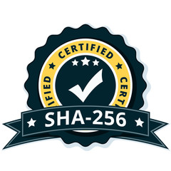 SHA-256 Certified label illustration