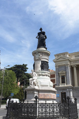 Statue of Mar&iacute;a Cristina de Borb&oacute;n, in front of the Prado Museum. Madrid. Spain.