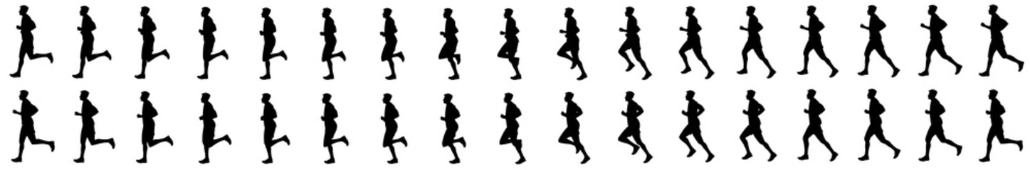 Man Run Cycle Animation Sprite Sheet, Jogging, Running,