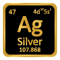 Periodic table element silver icon.