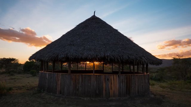 Timelapse of an outdoor gazebo in Maasai Mara