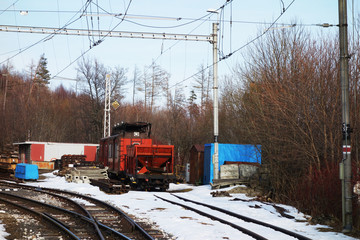 Railway track with stabling track