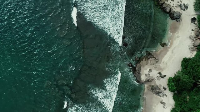 Aerial drone footage of NAMPU beach, South Yogyakarta, Indonesia - March, 2018