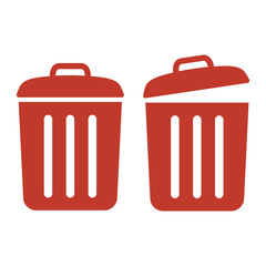 Trash bin icons on white background.