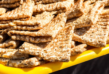 Appetizing fried tasty pancakes on the Pancake Week