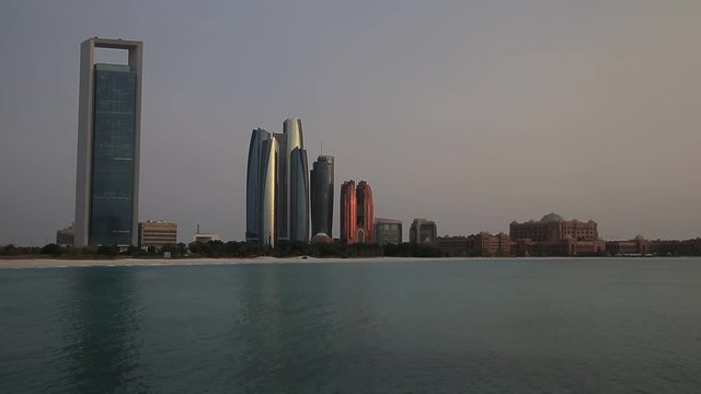 Abu Dhabi cityscape after the sunset