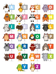 The Alphabet with different animals