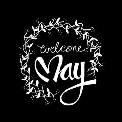 Hello May Hand Lettering Inscription