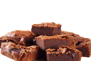 Pieces of brownie handmade