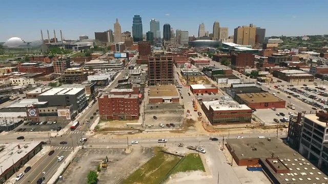 Over Downtown City Skyline Kansas City Missouri
