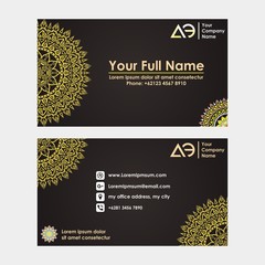 name card, or company card with mandala ornament