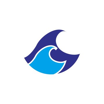 wave logo or symbol design with blue color