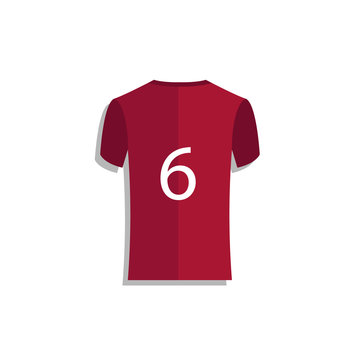 Jersey Soccer Number 6 Vector Template Design Illustration