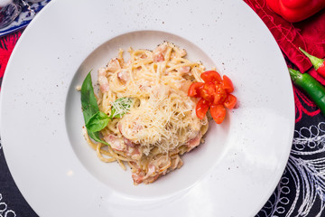 Spaghetti Carbonara with bacon