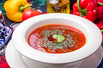 Borscht with sour cream