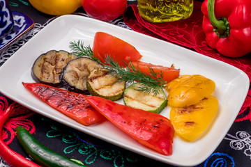 grilled vegetables on a plate