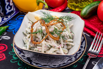 salad Tashkent on bowl