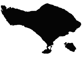 Bali map vector outline.
