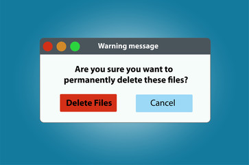 Delete files dialog window