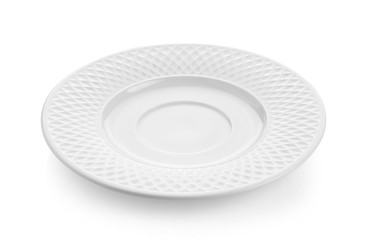 empty ceramic plate isolated on white background