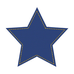 jean patch with star shape vector illustration design