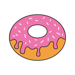 sweet and delicious donut vector illustration design