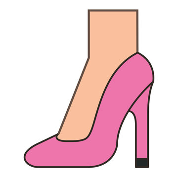 foot with high heel shoe icon vector illustration design