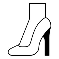 foot with high heel shoe icon vector illustration design