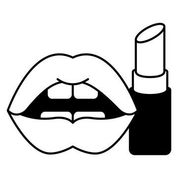 lips femenine with lipstick make up vector illustration design
