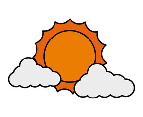 clouds sun summer season weather vector illustration