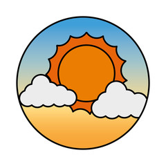 summer sun clouds weather image vector illustration