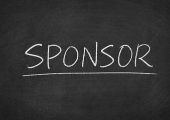 sponsor concept word on a blackboard background