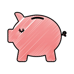 bank piggy safe money protection icon vector illustration