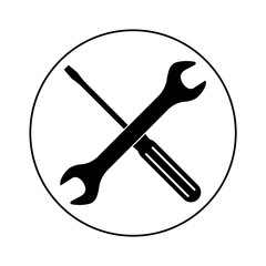 Screwdriver and wrench logo , icon