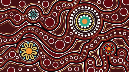 Aboriginal art background - Vector illustration