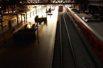 empty train station - when lights are turned off